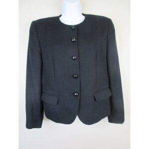 Talbots Corpcore Wool Blazer Size 10P Black ICONIC Old Money Timeless Business